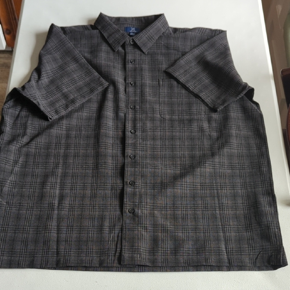 GEORGE Charcoal Plaid Button Down Shirt 2XL (50-52)